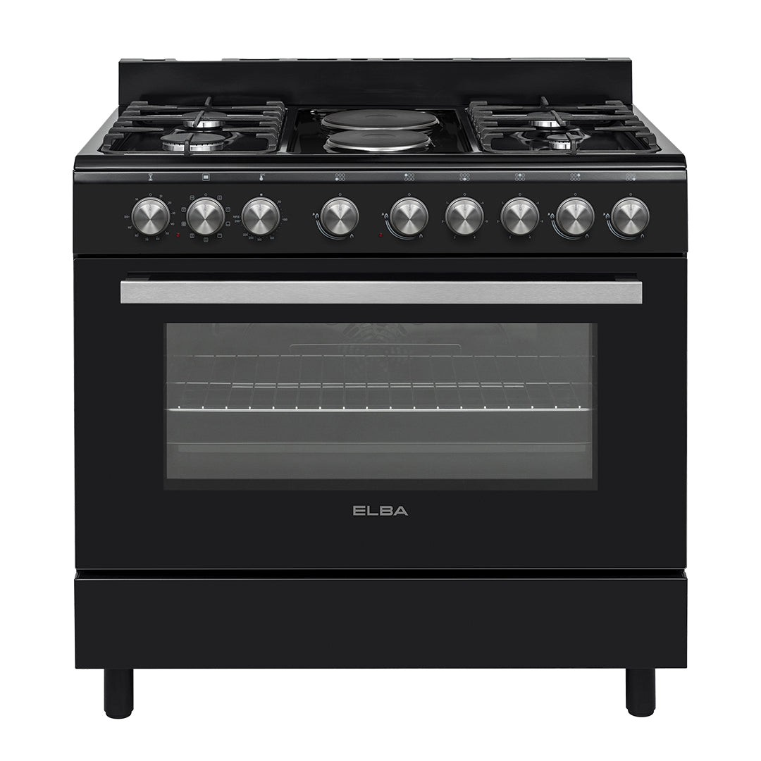Elba Essential 90cm 4 Burner Gas 2 Plate Electric Stove with Electric Oven