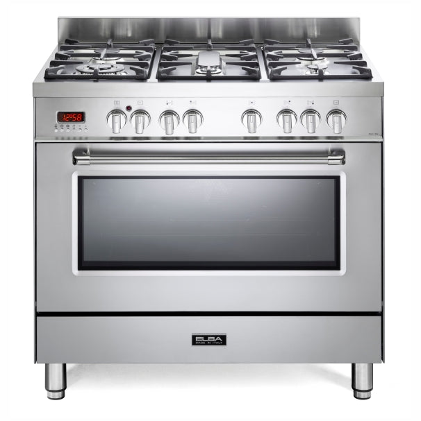 Elba Excellence 90cm 5 Burner Gas Cooker with Electric Oven – Stainless Steel