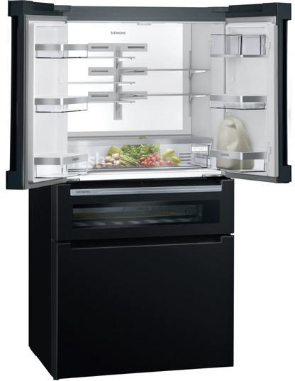 Siemens iQ700 Black Glass French Door Fridge